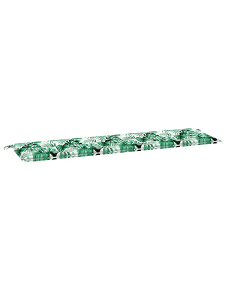Cuscino da panchina da giardino motivo a foglia 180x50x4 cm tessuto Oxford