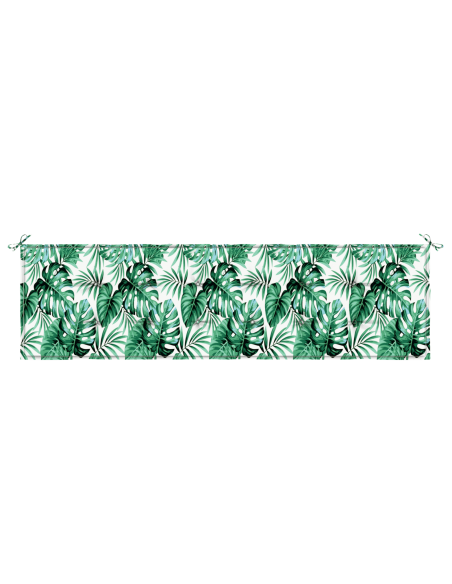 Cuscino da panchina da giardino motivo a foglia 180x50x4 cm tessuto Oxford