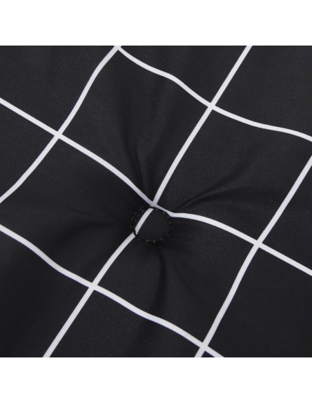 Cuscino da Panchina da Giardino - Motivo a Quadri Neri - 180 x 50 x 4 cm - Tessuto Oxford