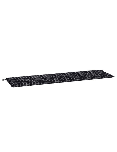 Cuscino da Panchina da Giardino - Motivo a Quadri Neri - 180 x 50 x 4 cm - Tessuto Oxford