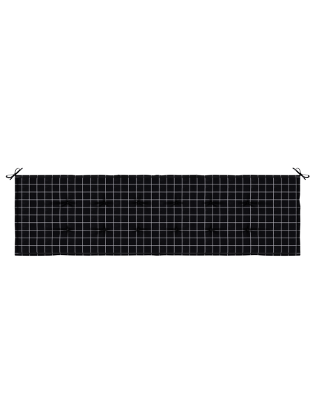 Cuscino da Panchina da Giardino - Motivo a Quadri Neri - 180 x 50 x 4 cm - Tessuto Oxford
