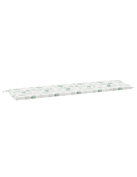 Cuscino da panca da giardino con motivo a foglia - 180x50x4 cm, in tessuto Oxford