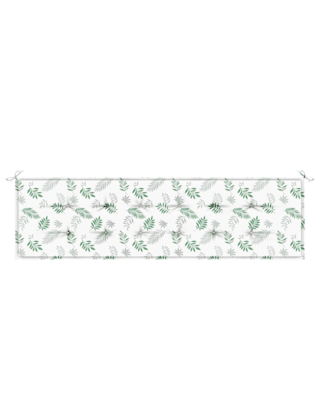 Cuscino da panca da giardino con motivo a foglia - 180x50x4 cm, in tessuto Oxford