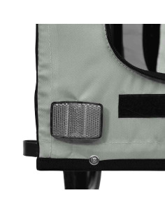 Rimorchio da Bici per Animali Grigio e Nero Oxford e Ferro