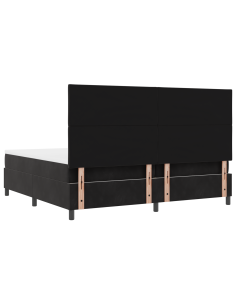 Letto a Sorgente LED con materasso Nero 200 x 200 cm Tessuto 2