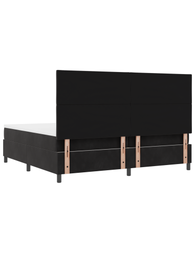 Letto a Sorgente LED con materasso Nero 200 x 200 cm Tessuto