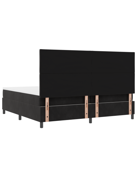 Letto a Sorgente LED con materasso Nero 200 x 200 cm Tessuto