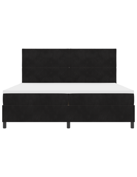 Letto Box Spring con Materasso & LED Nero 200x200 cm Velluto