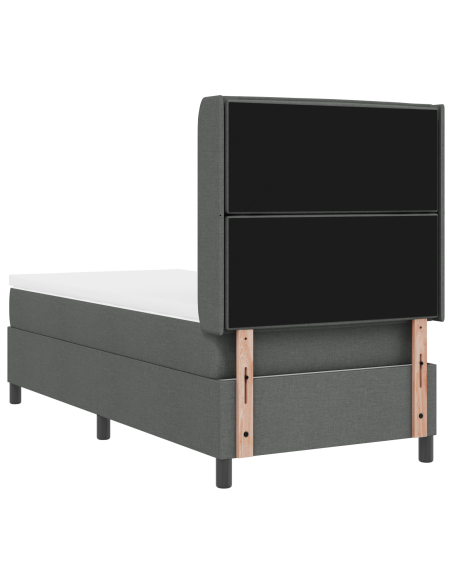 Letto a Baldacchino con Materasso e LED Grigio Scuro 80x200 cm Tessuto