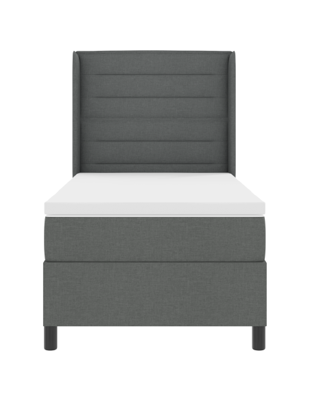 Letto a Baldacchino con Materasso e LED Grigio Scuro 80x200 cm Tessuto