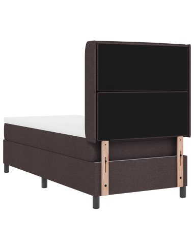 Letto a Sorgente LED Marrone Scuro 80 x 200 cm Tessuto