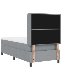 Letto a Sorgente LED Grigio chiaro 90 x 190 cm Tessuto 2