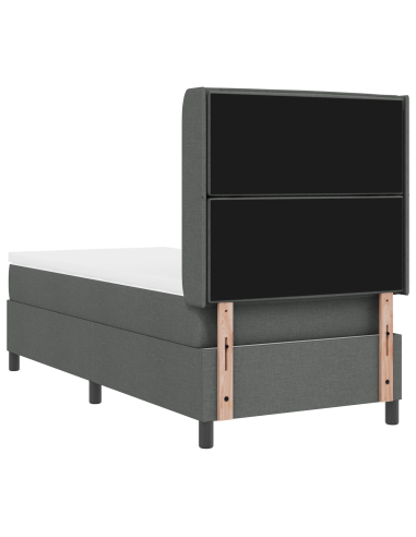 Letto a Sorgente LED Grigio scuro 90 x 200 cm Tessuto