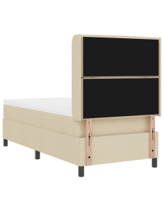 Letto a Sorgente LED con materasso Crema 90 x 200 cm Tessuto 2