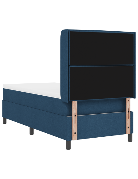 Letto Box Spring  con materasso e LED blu 90x200 cm in tessuto