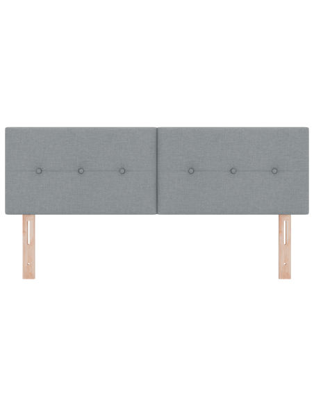 Testata LED con Punti Piegati Grigio Chiaro 72 cm Tessuto