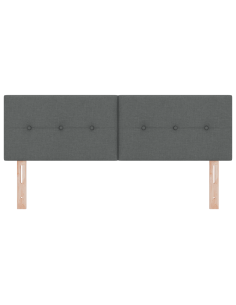 Testiera LED con testiera Grigio scuro 144 cm Poliestere