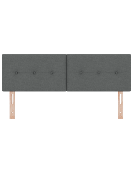 Testata LED  Pieghettata Grigia Scuro 72 cm in Tessuto