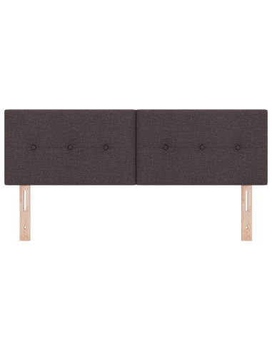 Testiera LED con testiera Marrone Scuro 144 cm Poliestere