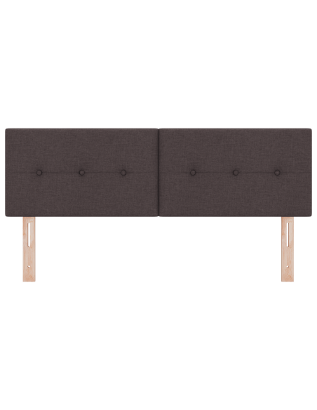 Testiera LED  con bottoni trapuntati marrone scuro 72 cm in tessuto
