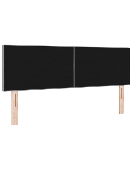 Testata LED con Punti Piegati Grigio Chiaro 72 cm Tessuto