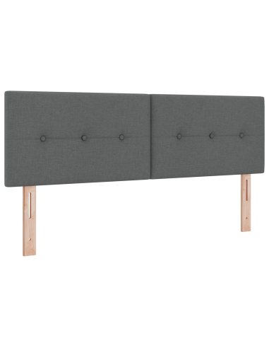 Testiera LED con testiera Grigio scuro 144 cm Poliestere