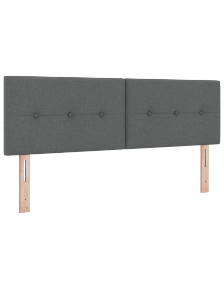 Testiera LED con testiera Grigio scuro 144 cm Poliestere