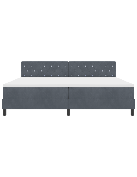 Letto Box Spring  con Materasso e LED Grigio Scuro 200x200 cm Velluto