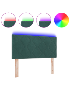 Testiera LED Verde Scuro 100 cm Pelle Sintetica 2
