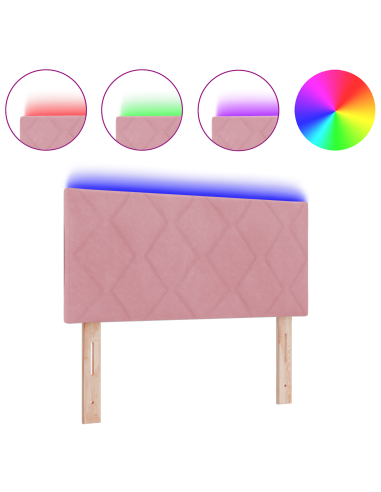 Testiera LED Rosa 100 cm Pelle Sintetica