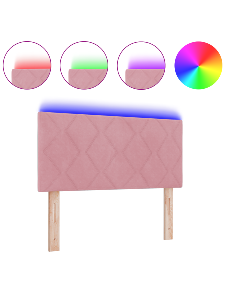 Testiera LED Design a Blocchi di Diamante Rosa 100 cm Velluto