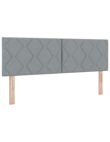 Testata LED  Design a Blocchi Diamantati Grigio Chiaro 144 cm Tessuto