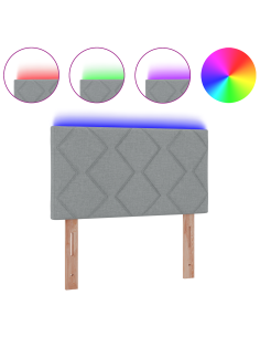 Testiera Grigio chiaro 100 cm Tessuto 2