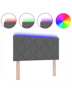 Testiera Grigio 100 cm Tessuto 2