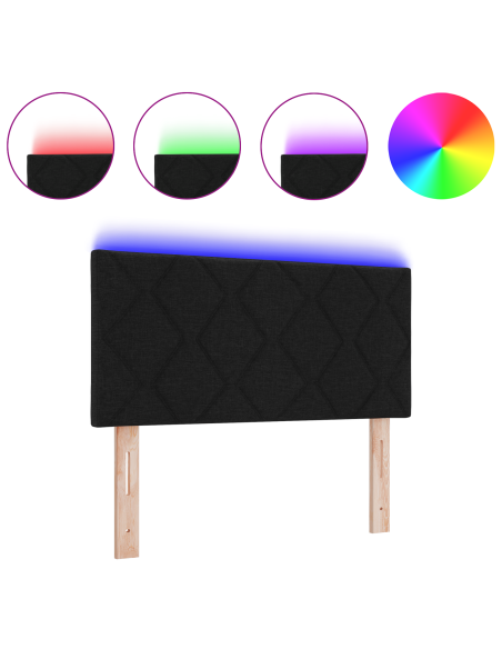 Testata LED  Design a rombi Nero 100 cm Tessuto