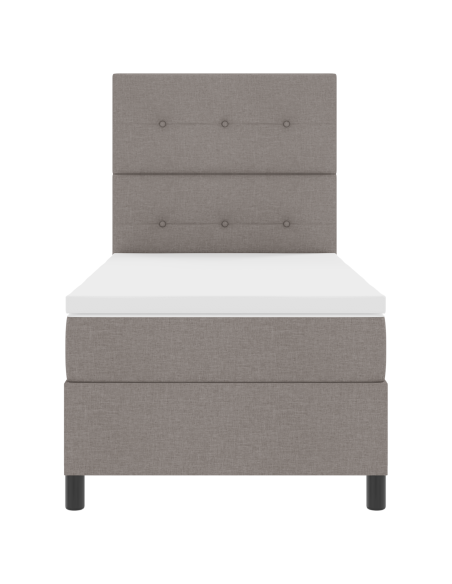 Letto con Box Spring con Materasso & LED Taupe 90x190 cm Tessuto