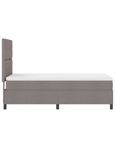 Letto con Box Spring con Materasso & LED Taupe 90x190 cm Tessuto