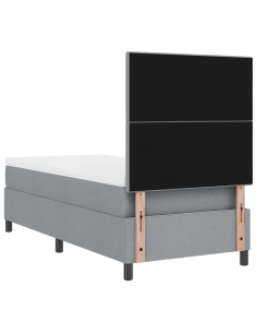 Letto a molle con materasso Grigio chiaro 90 x 200 cm Tessuto 2