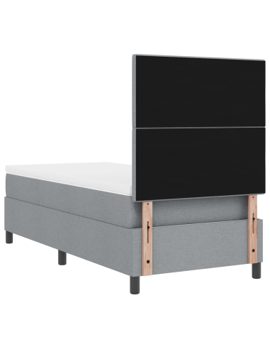 Letto a molle con materasso Grigio chiaro 90 x 200 cm Tessuto