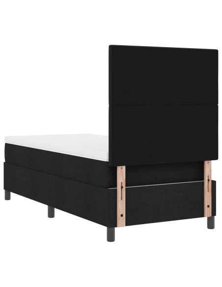 Letto con Box Spring con Materasso e LED Nero 90x200 cm Tessuto