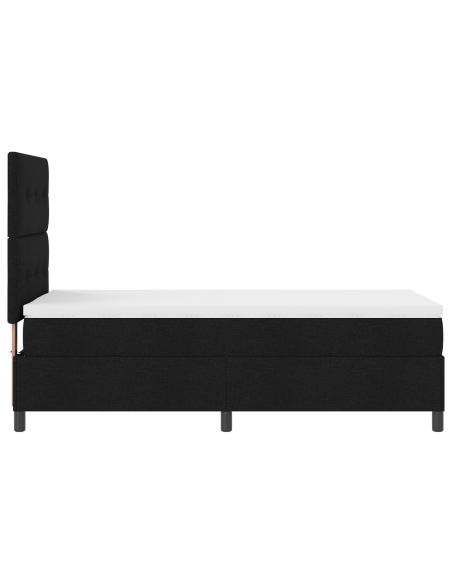 Letto con Box Spring con Materasso e LED Nero 90x200 cm Tessuto