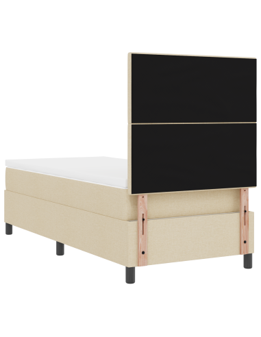 Letto a molle con materasso con led Crema 100 x 200 cm Tessuto