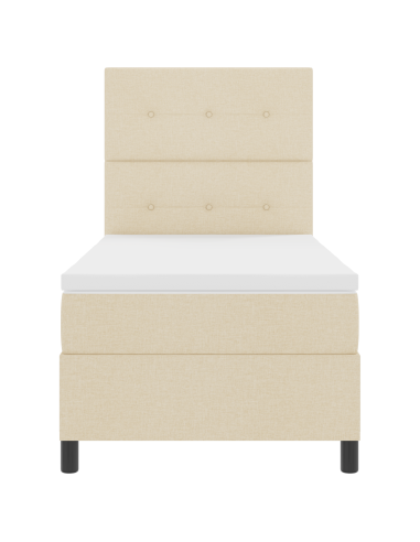 Letto a molle con materasso con led Crema 100 x 200 cm Tessuto