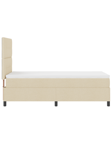 Letto a molle con materasso con led Crema 100 x 200 cm Tessuto