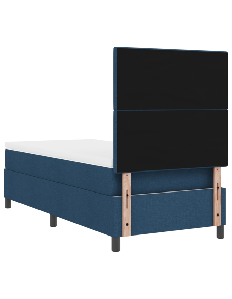 Letto con Box Spring e Materasso & LED Blu 100x200 cm in Tessuto