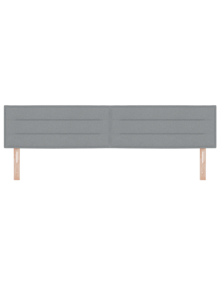 Testiera LED Design Linee Grigio Chiaro 200 cm Tessuto