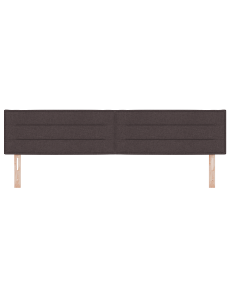 Testiera LED Design Linee Marrone Scuro 100 cm Tessuto