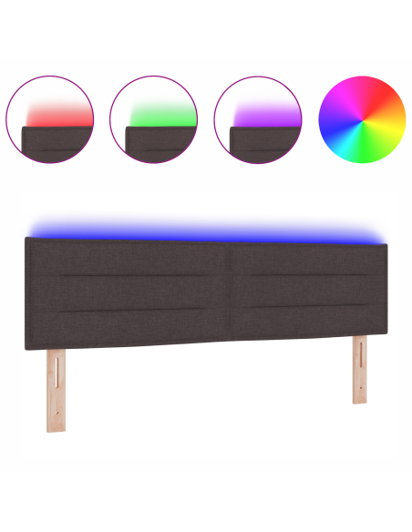 Testiera a LED Design Lines Marrone Scuro 160 cm Tessuto