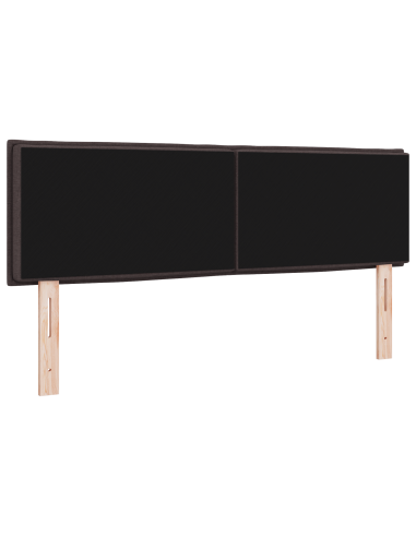 Testiera LED con testiera Marrone Scuro 160 cm Poliestere