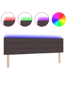 Testiera LED con testiera Marrone Scuro 180 cm Poliestere 2